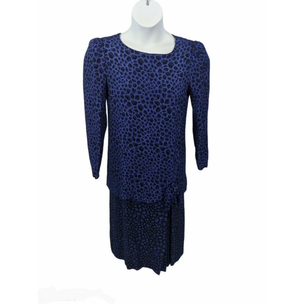 Cattiva Blue and Black Vintage Dress Size 12